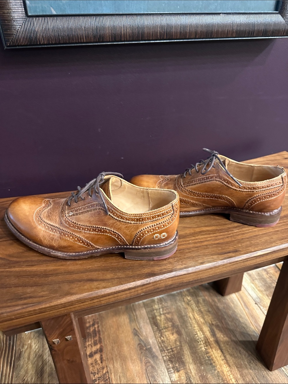 Bed Stu Women’s Lita Cognac Brown Wingtip Oxfords - Picture 3 of 7